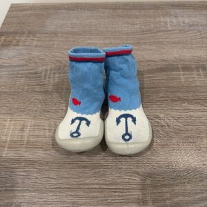 Blue and White Kids Shoes with Anchor Design